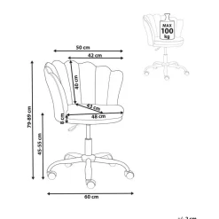 Beliani MONTICELLO - Bureaustoel - Roze - Fluweel Clearance