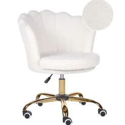 Beliani MONTICELLO - Bureaustoel - Wit - Bouclé Hot