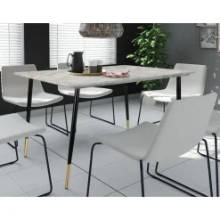 Loft24 Monza - Eettafel 120x80 cm 6 zitplaatsen wit marmer look Best