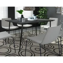 Loft24 Monza - Eettafel 120x80 cm 6 zitplaatsen zwart hout look New