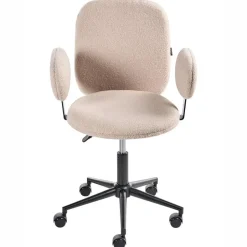 Leen Bakker MORAGA - Bureaustoel - Beige - Bouclé Best