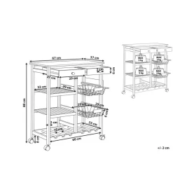 Beliani MORINO - Keukentrolley - Lichte houtkleur - Bamboehout Best