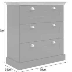 Loft24 Motala - Commode met 3 laden en grijs hout effect New