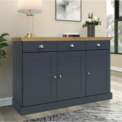 Loft24 Motala - Dressoir met 3 deuren en 3 laden grijs