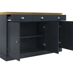 Loft24 Motala - Dressoir met 3 deuren en 3 laden grijs