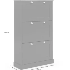 Loft24 Motala - Schoenenkast met 3 kleppen in wit Outlet