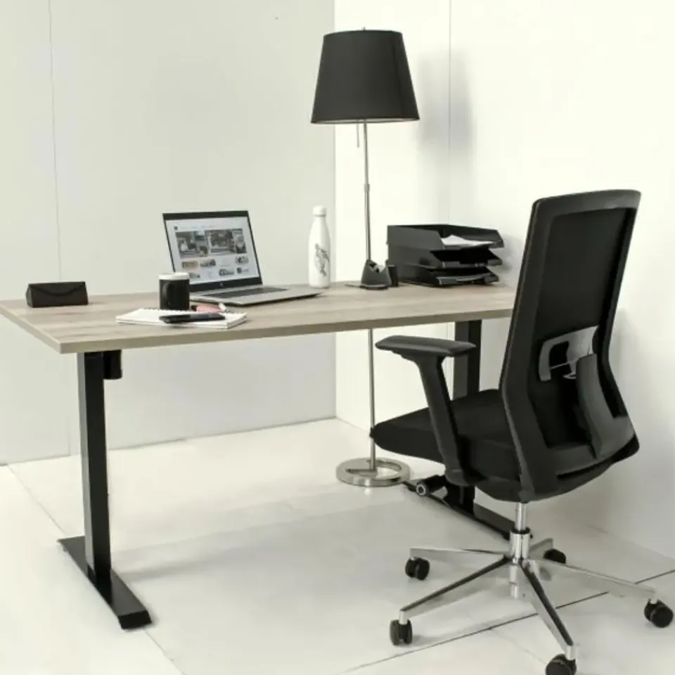 MRC EASY Set - Zit-sta bureau + bureaustoel - 140x80 - robuust eiken Outlet