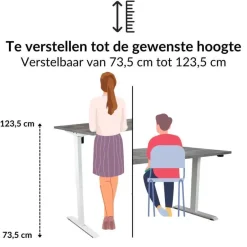 Lineaflex MRC MRC EASY Zit-Sta Bureau – Elektrisch Verstelbaar – 120x80 cm – Blad Dusty Rose Hot