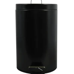 MSV badkamer/toilet pedaalemmer - zwart - 12 liter - 25 x 40 cm New