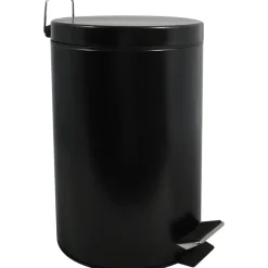 MSV badkamer/toilet pedaalemmer - zwart - 12 liter - 25 x 40 cm New