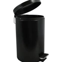 MSV badkamer/toilet pedaalemmer - zwart - 12 liter - 25 x 40 cm New