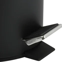 MSV badkamer/toilet pedaalemmer - zwart - 12 liter - 25 x 40 cm New