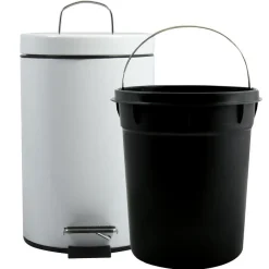 MSV badkamer/toilet pedaalemmer - wit - 3 liter - 17 x 25 cm Hot