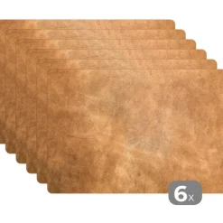 MuchoWow Placemat (6stuks) 45x30cm Leer Structuur Lederlook Best