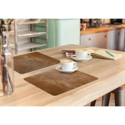 MuchoWow Placemat (6stuks) 45x30cm Leer Structuur Lederlook Best