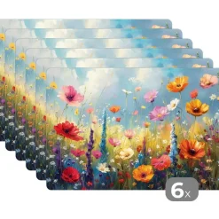 MuchoWow Placemat (6stuks) 45x30cm Bloemen Natuur Botanisch Discount