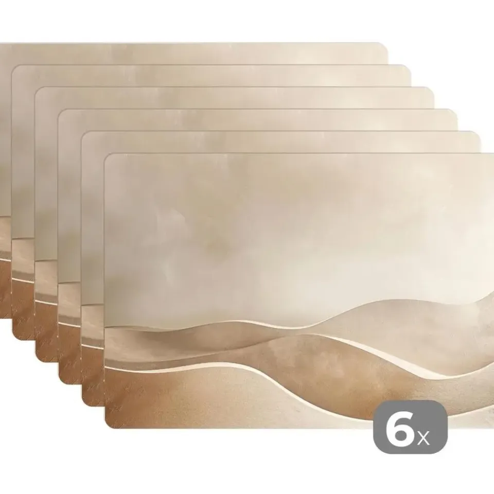 MuchoWow Placemat (6stuks) 45x30cm Beige Natuur Abstract Outlet