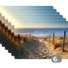 MuchoWow Placemat (6stuks) 45x30cm Strand Zee Nederland Duinen New
