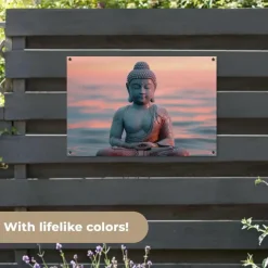 MuchoWow Tuinposter 90x60cm Boeddha Beeld Buddha Water Sale