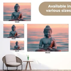 MuchoWow Tuinposter 90x60cm Boeddha Beeld Buddha Water Sale