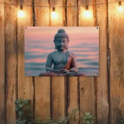 MuchoWow Tuinposter 90x60cm Boeddha Beeld Buddha Water Sale