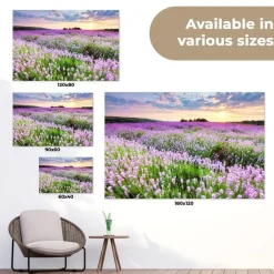 MuchoWow Tuinposter 180x120cm Bloemen Lavendel Paars Lucht Outlet