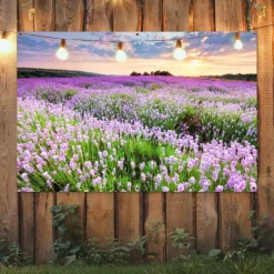 MuchoWow Tuinposter 180x120cm Bloemen Lavendel Paars Lucht Outlet