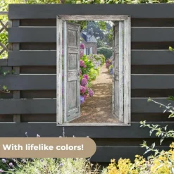 MuchoWow Tuinposter 80x120cm Doorkijk Hortensia Bloemen Hot