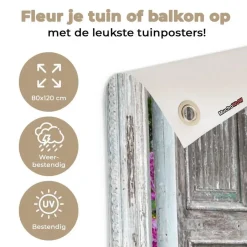 MuchoWow Tuinposter 80x120cm Doorkijk Hortensia Bloemen Hot