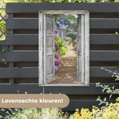 MuchoWow Tuinposter 80x120cm Doorkijk Hortensia Bloemen Hot