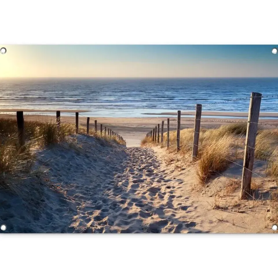MuchoWow Tuinposter 90x60cm Strand Zee Nederland Duinen Zon Outlet