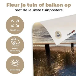MuchoWow Tuinposter 90x60cm Strand Zee Nederland Duinen Zon Outlet