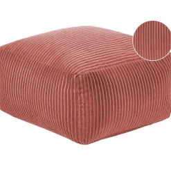 Beliani MUKKI - Poef - Rood - Corduroy Outlet