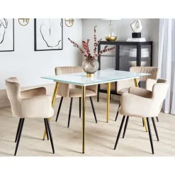 Beliani MULGA - Eettafel - Wit - Veiligheidsglas Outlet