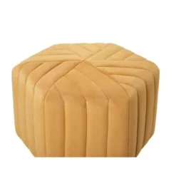 Beliani MURIETTA - Poef - Geel - 53 cm - Fluweel Outlet