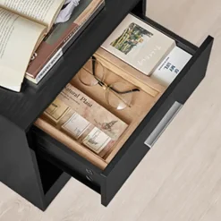 Merkloos Nachtkastje - Nachtkast - 41 x 39 x 28 cm - Nachtkastje met Lade - Zwart Clearance