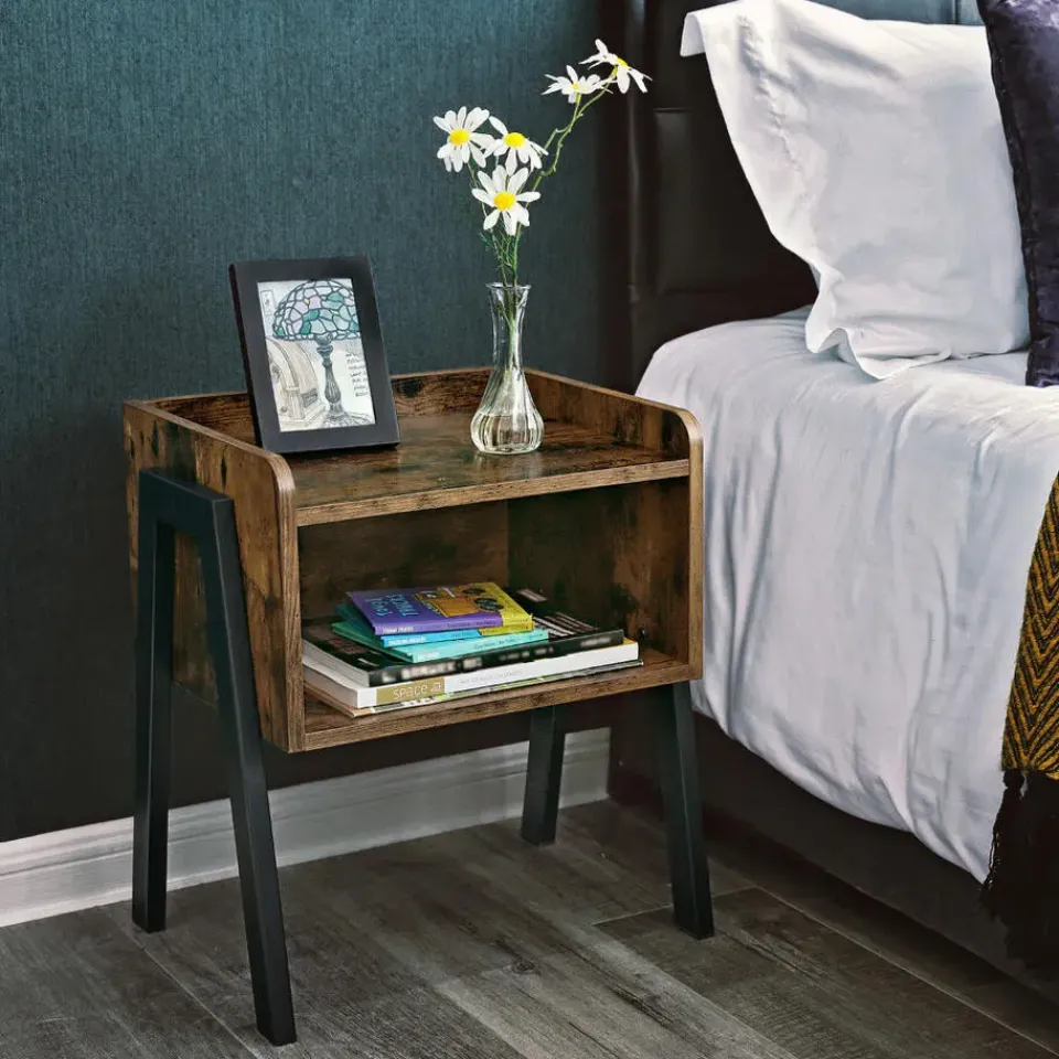 Merkloos Nachtkastje - vintage look - 46x52x35 cm - vintage bruin Sale