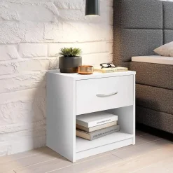Emob Nachtkastje Beppu met 1 lade - wit Clearance