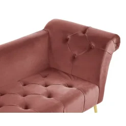Beliani NANTILLY - Chaise longue - Roze - Symmetrisch - Fluweel