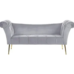 Beliani NANTILLY - Chaise longue - Grijs - Symmetrisch - Fluweel Clearance