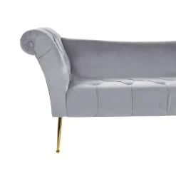 Beliani NANTILLY - Chaise longue - Grijs - Symmetrisch - Fluweel Clearance