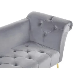 Beliani NANTILLY - Chaise longue - Grijs - Symmetrisch - Fluweel Clearance