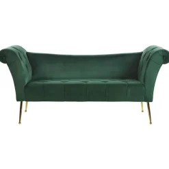 Beliani NANTILLY - Chaise longue - Groen - Symmetrisch - Fluweel Discount