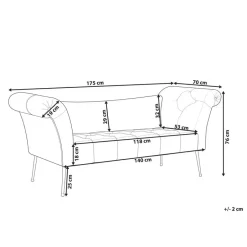 Beliani NANTILLY - Chaise longue - Groen - Symmetrisch - Fluweel Discount