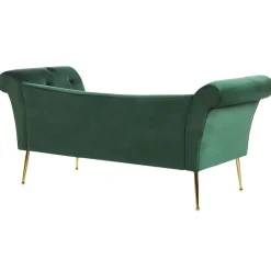 Beliani NANTILLY - Chaise longue - Groen - Symmetrisch - Fluweel Discount