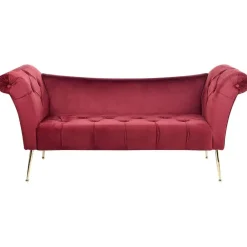 Beliani NANTILLY - Chaise longue - Rood - Fluweel