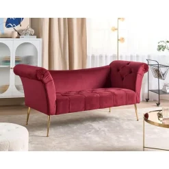 Beliani NANTILLY - Chaise longue - Rood - Fluweel
