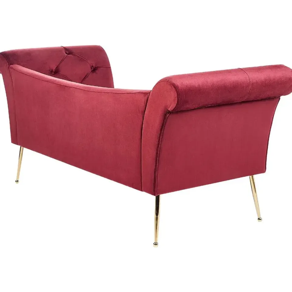 Beliani NANTILLY - Chaise longue - Rood - Fluweel