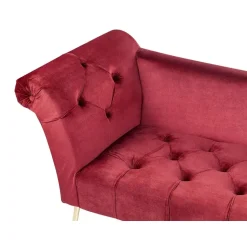 Beliani NANTILLY - Chaise longue - Rood - Fluweel