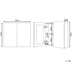 Beliani NAVARRA - Badkamermeubel - Wit - Multiplex Online